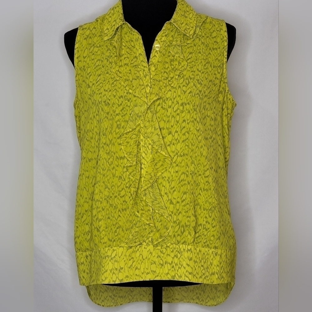 CAbi #3071 Reign Ruffle Sleeveless Blouse - Size S
